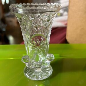 Vintage Hofbauer Byrdes Bird Lead Crystal Triple Bird Flower Vase
